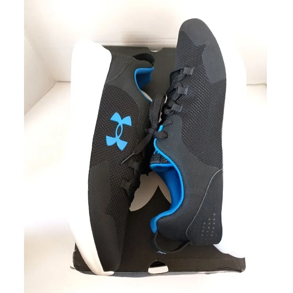 New! UNDER ARMOUR Men's Essential Sneakers Running Athletic Shoe Black Blue 10.5